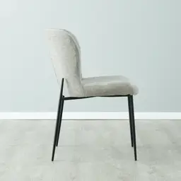 Hailey Vintage Grey Fabric Dining Chair - Black Legs