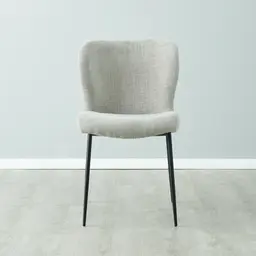 Hailey Vintage Grey Fabric Dining Chair - Black Legs