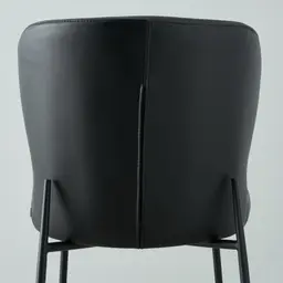 Hailey Black Vegan Leather Dining Chair - Black Legs