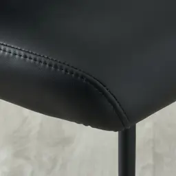 Hailey Black Vegan Leather Dining Chair - Black Legs