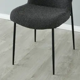 Hailey Cosmos Black Woven Fabric Dining Chair - Black Legs