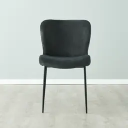 Hailey Charcoal Velvet Dining Chair - Black Legs 