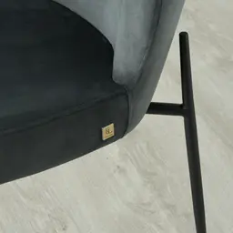 Hailey Charcoal Velvet Dining Chair - Black Legs 