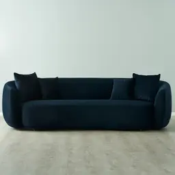 Everett Midnight Navy Velvet 3 Seater Sofa