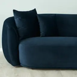 Everett Midnight Navy Velvet 3 Seater Sofa