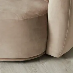 Everett Beige Velvet 3 Seater Sofa