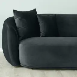 Everett Charcoal Velvet 3 Seater Sofa