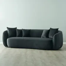 Everett Charcoal Velvet 3 Seater Sofa
