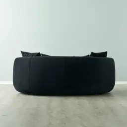 Everett Onyx Black Velvet 2 Seater Sofa