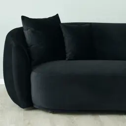 Everett Onyx Black Velvet 2 Seater Sofa