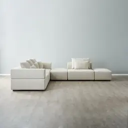 Riviera II Isabelline White Fabric Modular Sofa