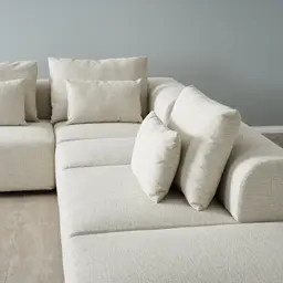 Riviera II Isabelline White Fabric Modular Sofa