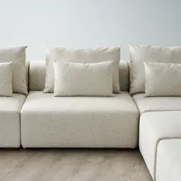 Riviera II Isabelline White Fabric Modular Sofa