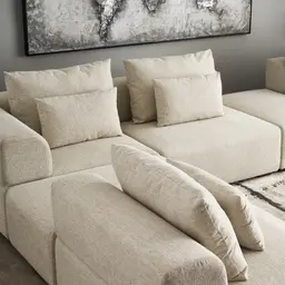 Riviera II Isabelline White Fabric Modular Sofa
