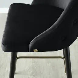 Winston III Black Velvet 64cm Counter Stool