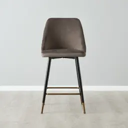 Winston III Mushroom Velvet 64cm Counter Stool 
