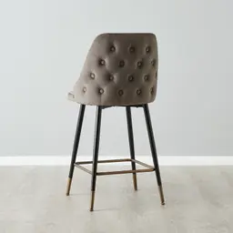Winston III Mushroom Velvet 64cm Counter Stool 
