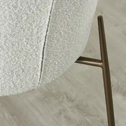 Hailey Snow White Boucle Dining Chair - Bronze Legs