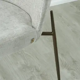 Hailey Vintage Grey Fabric Dining Chair - Bronze Legs