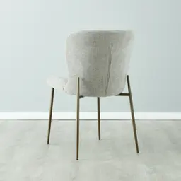 Hailey Vintage Grey Fabric Dining Chair - Bronze Legs