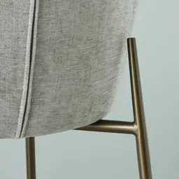 Hailey Vintage Grey Fabric Dining Chair - Bronze Legs