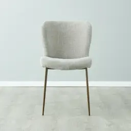 Hailey Vintage Grey Fabric Dining Chair - Bronze Legs