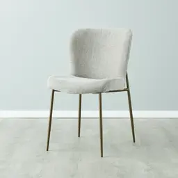 Hailey Vintage Grey Fabric Dining Chair - Bronze Legs