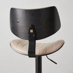 Alabaster Sand Beige Vegan Leather Bar Stool