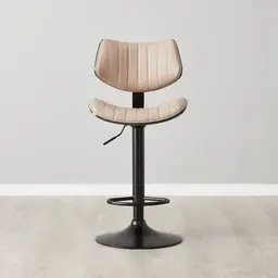Alabaster Sand Beige Vegan Leather Bar Stool