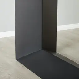 Isla Black Marble Dining Table - Black Metal Legs