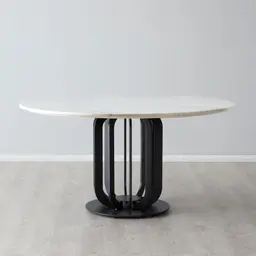 Lillian Natural White Marble Dining Table