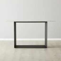 Isla Natural White Marble Sideboard - Black Metal Legs