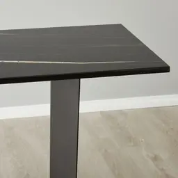 Isla Black Marble Sideboard - Black Metal Legs