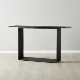 Isla Black Marble Sideboard - Black Metal Legs