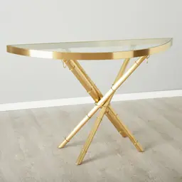 Sandringham Clear Glass Sideboard - Gold Stainless Steel Legs