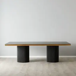 Archie Black Sintered Stone Dining Table - Matte Black Legs 240x118cm