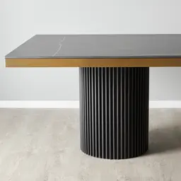 Archie Black Sintered Stone Dining Table - Matte Black Legs 240x118cm
