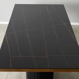 Archie Black Sintered Stone Dining Table - Matte Black Legs 240x118cm