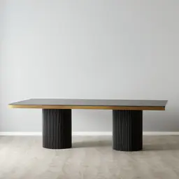 Archie Black Sintered Stone Dining Table - Matte Black Legs 240x118cm