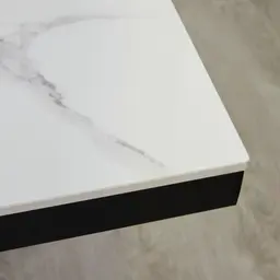 Archie White Sintered Stone Dining Table - Matte Black Legs 240x118cm