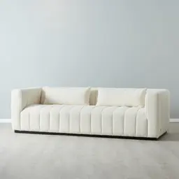 Storme Cream Turrel 3-Seater Fabric Sofa - Black Legs