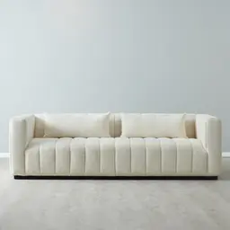 Storme Cream Turrel 3-Seater Fabric Sofa - Black Legs