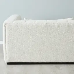 Storme Cream Turrel 3-Seater Fabric Sofa - Black Legs