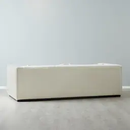 Storme Cream Turrel 3-Seater Fabric Sofa - Black Legs