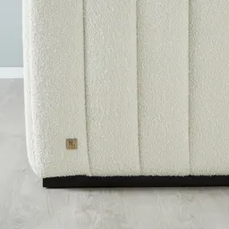 Storme Cream Turrel 2-Seater Fabric Sofa - Black Legs