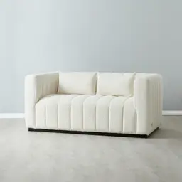 Storme Cream Turrel 2-Seater Fabric Sofa - Black Legs