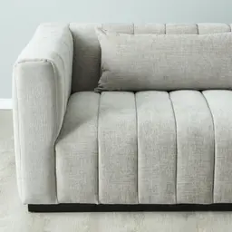 Storme Vintage Grey 3-Seater Fabric Sofa - Black Legs