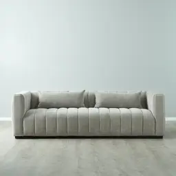 Storme Vintage Grey 3-Seater Fabric Sofa - Black Legs