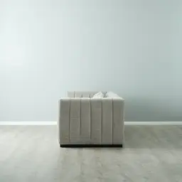 Storme Vintage Grey 3-Seater Fabric Sofa - Black Legs