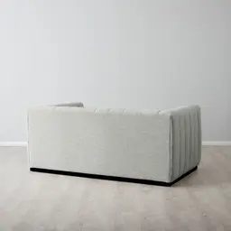 Storme Vintage Grey 2-Seater Fabric Sofa - Black Legs